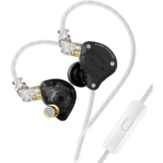 keephifi KZ ZS10 Pro KZ In-Ear Earbuds, 4BA+1DD IEM 5 Driver KZ In-Ear Monitor HiFi Metal Headphones with Stainless Steel Faceplate in Ear Headphones, 2 Pin Detachable Cable (Matte Black with Micro)