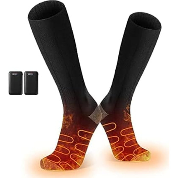 Heated Socks Men Women Heated Socks with Rechargeable Battery, Heating Socks Electric Warm Socks Foot Warmer for Camping Fishing Cycling Skiing 4000 mAh 36-44 EU