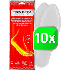 TerraTherm Sole Warmers 10 Pairs Heat Insoles for All Types of Shoes Shoe Warmer Insoles 100 % Natural Heat Warming Insoles for Shoes Foot Warmers for 8 h of Warm Feet