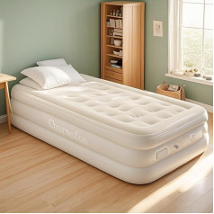 Charmofun Air Bed for 1 Person, Self-Inflating Air Mattress with Integrated Pump, Inflatable Mattress with Bag, Air Bed for Camping or Home Use 195 x 100 x 43 cm (Single)