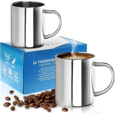 Robin Goods® Stainless Steel Thermal Cup, Coffee Cup, Thermal Drinking Cup Made of High-Quality Stainless Steel, Coffee Pot, Shatterproof, Double-Walled Insulated Cup