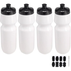 ZMCYN Sportwasserflaschen, Sport- und Fitnessflaschen, Fahrradflasche für Fitnessstudio, Outdoor, Schule und Büro, 4 Stück, 800 ml, extra Etiketten, 1 Stift