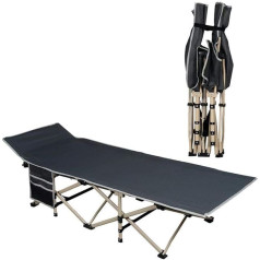 Yaheetech Camping Bed Guest Bed Camping Travel Bed Foldable up to 150 kg Load Capacity with Transport Bag 186 x 66 x 52 cm Grey