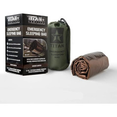 Titan Extra Thick Mylar Emergency Sleeping Bag for Nasa Space Exploration and Heat Retention, Ideal for Survival Kits and Go Bags, Includes Nylon drawstring pouch and e-books