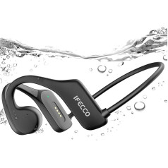 IFECCO Swimming Headphones Bone Sound Headphones Bluetooth 5.3, IP68 Waterproof Open Ear Headphones with 32GB Memory MP3 Player, Underwater Sports Headphones for Swimming Running Cycling
