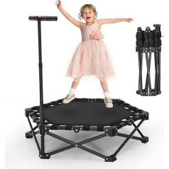 MINENICE Trampoline with 3 Adjustable Heights and Non-Slip Handle, 150 kg Load Capacity, Stable and Durable, Low Noise, Best Choice for Aerobic Training, Trampoline for Children and Adults
