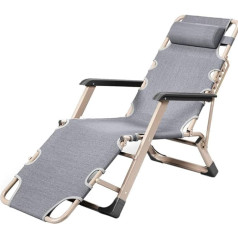 Generisch Comfortable Patio Chairs, Adjustable Chaise Longues with Zero Gravity Effect, Folding Lounge Chair for Garden, Beach and Camping, Supports 200kg (Color : Grey, Size