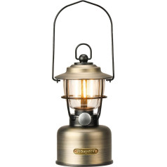 BougeRV Retro Rechargeable Camping Lamp, LED Camping Lamp in Retro Style, 300 LM, Ambient Light Continuously Dimmable, Power Bank Function, Camping Lantern for Camping, Garden, Power Outages, Party