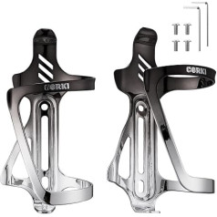 Corki Cycles Bicycle Bottle Holder, Right and Left Slide Entry Bicycle Water Bottle Holder for Road Bike, MTB, Gravel Bike and E-Bike, Aluminium, Black and Colourful, Pack of 2