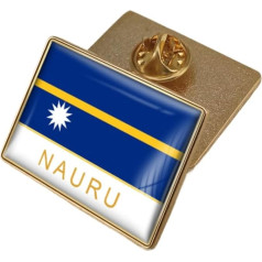 Anstecknadel Mit Nauru-Flagge – Kreativer Anstecknadel-Krawattenknopf Im Ethnischen Stil Mit Flaggen-Wortdruck, Brosche, Patriotische Rechteckige Anstecknadel Für Männer Und Frauen