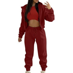 callmo Women's Tracksuit Set, Sports Suit, Women's Fitness Suit, Tracksuit, Long Sleeve Crop Tops, Booty Scrunch Leggings, 2-Piece Set, Yoga Suit, Leisure Suit