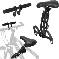 Gekufa Children's Front Bicycle Seat with Handlebar and Pedal Mechanism, Mountain Bike Child Seat Front Removable Children's Bicycle Seat for Children Aged 2-5 Years (up to 48 lbs)