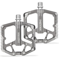 MZYRH Road Bike/Mountain Bike Pedals, Aluminium Alloy Bicycle Pedals, 9/16 Inch Flat Pedals 3 Bearings MTB Pedals for Road Mountain BMX MTB Bicycle