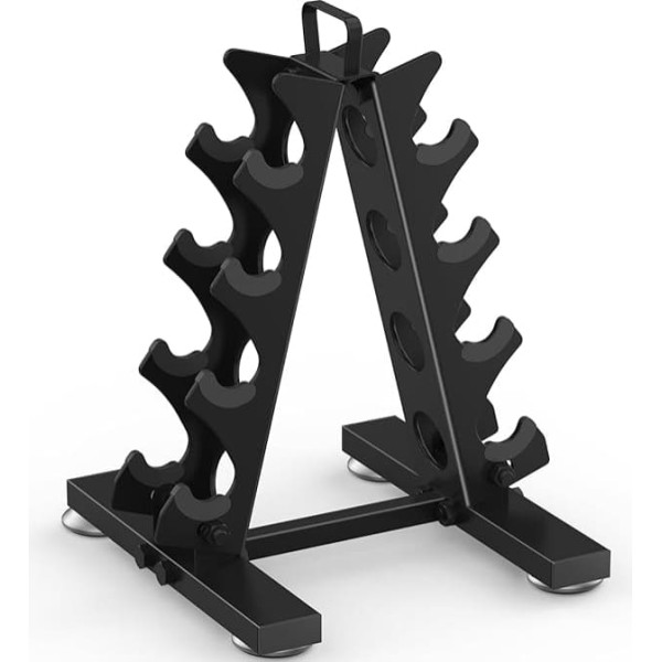 TomCare 4 Tier Dumbbell Rack Dumbbell Rack for Dumbbell Set (1-15 lbs) Home Gym Weight Storage Rack Metal A-Frame Strength Training Dumbbell Rack with Handle (Dumbbells