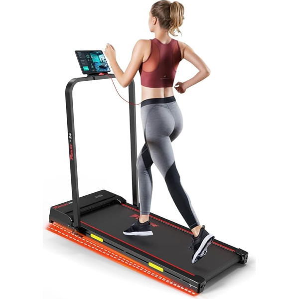 Treadmill for Home Foldable with 7% Incline - 2.5HP Quiet Motor, Dual Control & Safety Lead, Compact Walking Pad for Home & Office, Seniors, Beginners & Rehabilitation, No Assembly, 4-in-1 FunLife F4