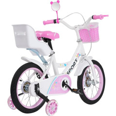 12/14/16 Inch Bicycle for Girls from 2 to 8 Years Bicycle, Arc Bar, Bicycle for Children, with Auxiliary Wheels, Toy for Passenger, Decoration by Decals, Bicycles for Boys and Girls
