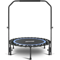 Newan Silent Mini Trampoline with Adjustable Handle Fitness Trampoline Bungee Rebounder Jumping Cardio Trainer Workout for Adults Max Limit 150kg