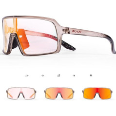 SCVCN Cycling Glasses, Self-tinting for Men and Women, Photochromic Sports Sunglasses, Clear Road Bike Glasses, TR90 Frame, Fast Cycling, MTB Cycling Glasses with UV400 Protection, Sports Glasses for