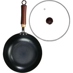 Eisen | Handgeschmiedete unbeschichtete Big Belly Pan | Dicker, nicht geschichteter Hämmertopf | Traditioneller Design-Herd-Top | Langlebiges Küchenkochgeschirr für Gas, Induktion, Camping, Ko