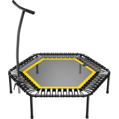 bellicon Jumping Fitness Trampoline 137 cm up to 150 kg (Extra Strong) | 3-Piece Frame with Handle - Easy Assembly | With Patented Rope Rings | The Original - Made in Germany (Yellow)