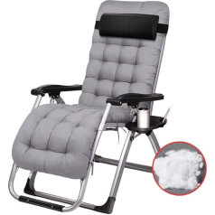 VejiA Heavy Duty Zero Gravity Chairs with Cushions Sun Loungers Outdoor Garden Patio Folding Deck Chairs Deck Chairs Load Capacity 200kg