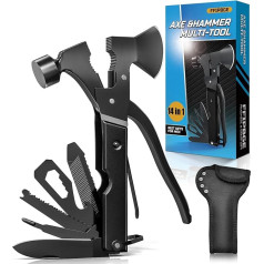 15 in 1 Multitool Axe Hatchet Gifts for Men, Camping Accessories, Survival Gear, Multi Tool Gifts for Camping, Hiking, Survival, Cool Gadgets Christmas Gifts for Men, Dad, Husband, Black