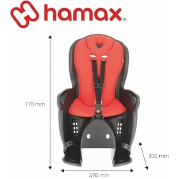 Hamax Kiss Child Bike Seat 9 Months 22 kg Safety Belt Frame Holder, Kiss