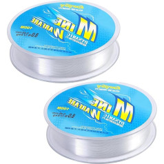 Angelschnur, 100 m, transparent, Nylon, unsichtbar, monofiler Draht, Angelschnur mit einem Durchmesser von ca. 0,45 mm, 2 Stück