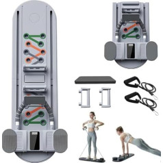 Pilates Reformer Machine, 5 in 1 Foldable Pilates Board with Intelligent Charge Counting, Resistance Bands, Automatic Rebound Board, Ab Roller Wheel