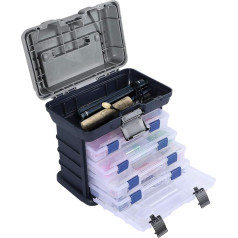 KINJOEK Fishing Tackle Box Portable 4 Layer Fishing Tackle Box Storage for Fresh and Saltwater