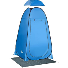 Outsunny Instant Pop-Up Shower Tent, Pop-Up Portable Privacy Tent with 1 Hook Pocket, Carry Bag and UV 20+ for Bathroom, Changing Room, Toilet, 126 x 124 x 189 cm, Blue