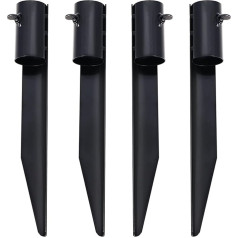 Steel Torch Stakes for Tiki Torches, Freestanding Poles and Solar Lights, 10 Inch Torch Stand, Garden Stakes, Garden Stakes for Lights (Pack of 4)