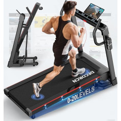 Decorcn Treadmill for Home Foldable, Treadmill up to 18 km/h and Quiet 7 HP Motor, 20 Slope, 180 kg User Weight, Home Gym, German Quality Brand, App Connection, Large Running Area, TÜV-Tested