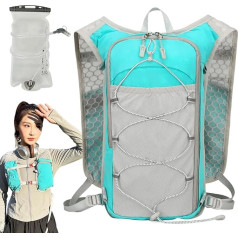 RUNCHE WASSERDRUCKSACK - LEGIFISCHES HYDRATIONSGESICHT | Atmungsaktiver verstellbarer Sportrucksack mit 1,5 Liter-Blase für Frauen mit Hörnern für Wanderungen Camping Camping