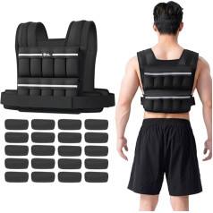 M Mike Sport Adjustable Weighted Vest for Men, 20 lbs/13.6 kg Bodyweight, 20 in 1 Quick Adjustable Weight Vest for Women, Workout Equipment for Strength Training, Running