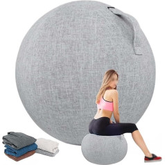 EUXCLXCL Yoga Ball Case, Dirt-Repellent, Durable, Non-Slip Protective Cover for Gymnastics Ball, Washable Exercise Ball Cover with Handle for Office, Pregnancy, Fitness, Yoga, B, 65 cm