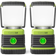 Consciot LED Camping Lantern, Rechargeable, Power Bank, Dimmable with 4 Light Modes, IPX4 Waterproof, Portable for Camping, Hiking, Emergency, Power Outage, USB Cable Included Battery-Powered Light