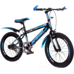 MU Mountain Bike Children's Single Speed Sport Leisure Children Freestyle Bicycle Men's Bike for One Path, Trail Amp; Mountains, Black Blue, 20 Inches