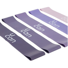 u can Leagues Latex Resistance Band for Home and Gym Strengthening Workout Loops Pilates Barre Functional Gym Pink and Purple Resistant Ucan (Pink)