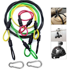 Atoptek Camera Safety Lead, Stainless Steel Wire, Colourful Holding Rope, Lanyard with Hook, Carabiner Hook for GoPro Hero 7 6 5 Session DJI Osmo Action and Other Action Cameras, Mixed