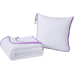 Reisedecke Plüsch Gemütliche Sublimation Blank Decke Faltbare 2 in 1 Kissen Kissen Quilt Auto Reise Weiche Tasche Wohnzimmer Büro(Color-L4)
