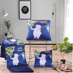 goodFarewell Kissendecke 2 in 1​ Reisedecke Kissen Quilt Multifunktionale Kissen Decke Nackenstützkissen Soft & Warm Nap Mat Kissen für Schlafsofa Bürostuhl （Traumbär）