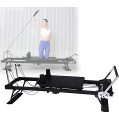 Pilates Reformer Machine, Foldable, Adjustable Resistance Pilates Reformer Equipment, Strength Training, Portable Reformer Pilates Machine for Home Training in Fitness Stud