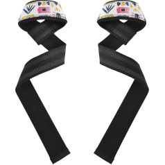 Fitness-Hebebänder im Bohemian-Stil, bunt, unregelmäßiges Muster, 66 cm, rutschfest, strapazierfähig, für Gewichtheben, Kreuzheben, Übungen, Krafttraining