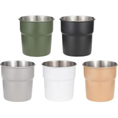 Zkydhbd 5/6pcs Tragbare Edelstahlstasse Teas Kaffees Milch Bier Becher Stapelbares Campingwasserbecher Für Wanderbecher Freien Für Outdoor Reisebeche Tischgeschirr Stapelbarer Campingwasserbecher