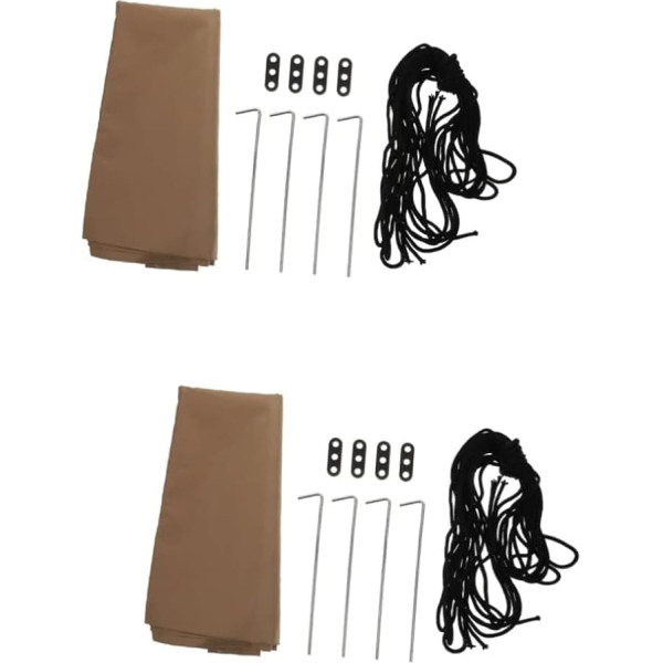 Sosoport 2 Sätze Überdachung Wasserdichtes Campingzelt Campingzelte Reise Stranddecke Große Zelte Tragbare Stranddecke Multifunktionale Picknick Unterlage Rucksack Zelt Braunes