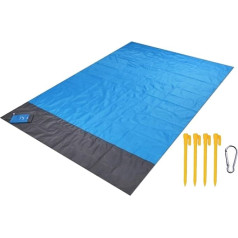 Luzhengyang Übergroße Stranddecke, Nylon, sanddichte Matte für Camping, Wandern, 208,3 x 200,7 cm, tragbar, Picknickdecke mit Tragetasche für Familienausflüge
