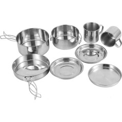 Kisangel 1 Satz Camping Kochset Camping Töpfe für Outdoor Multifunktionale Kochgeschirr für Picknick und Campingaktivitäten
