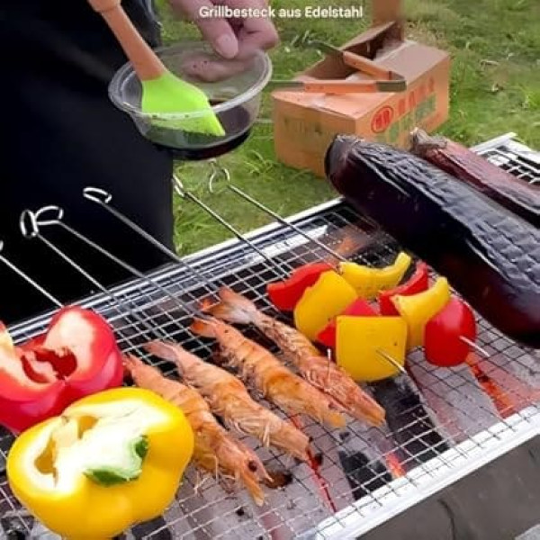 Grillzubehör BBQ - Grillspatel-Set 16-teilig | Rostfreie Grillzange Grillbürste Kochzubehör BBQ-Zubehör für Outdoor Camping Picknick