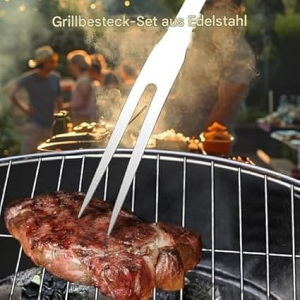 Grillzubehör BBQ - Grillspatel-Set 16-teilig | Rostfreie Grillzange Grillbürste Kochzubehör BBQ-Zubehör für Outdoor Camping Picknick
